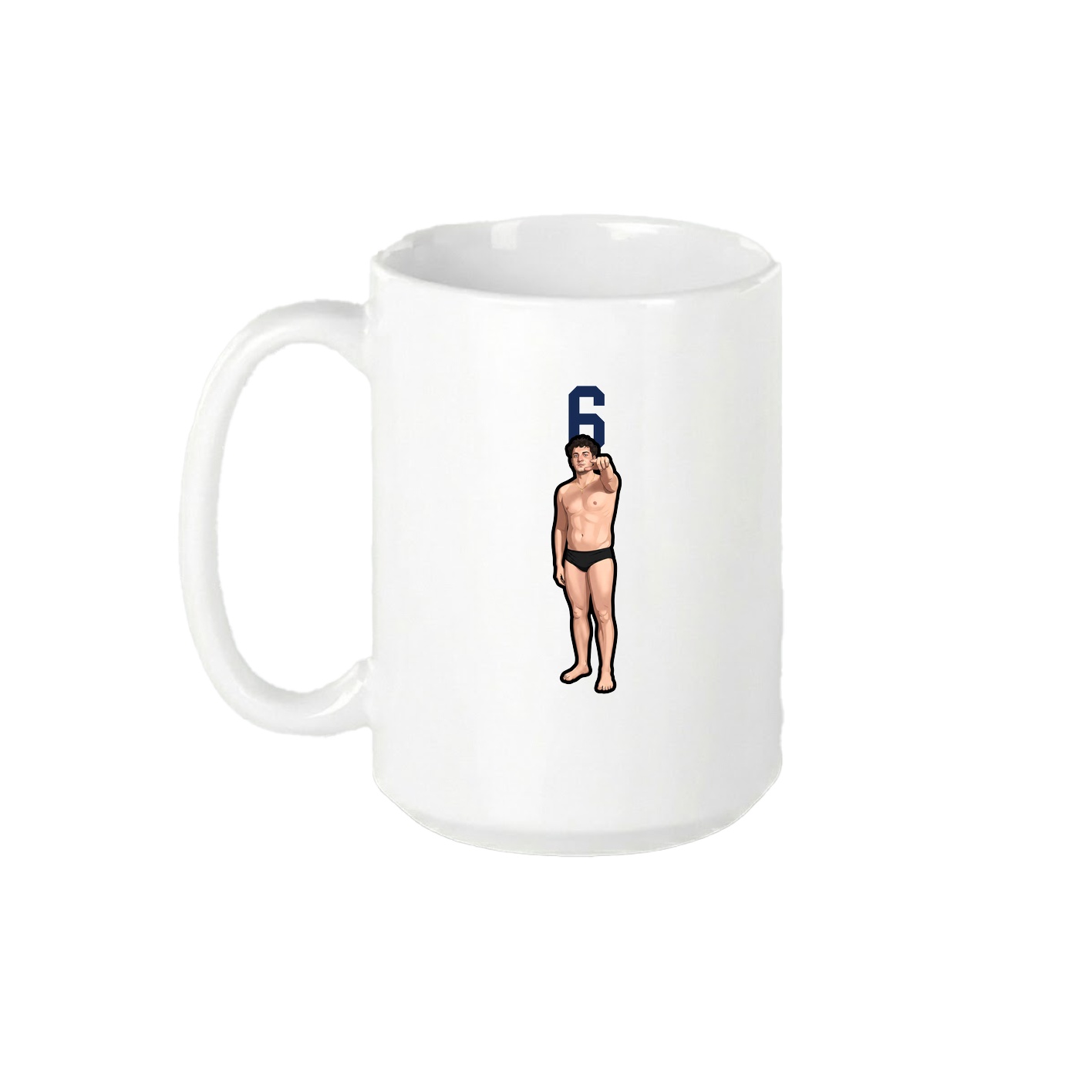 15oz Coffee Mug — Number Top in White