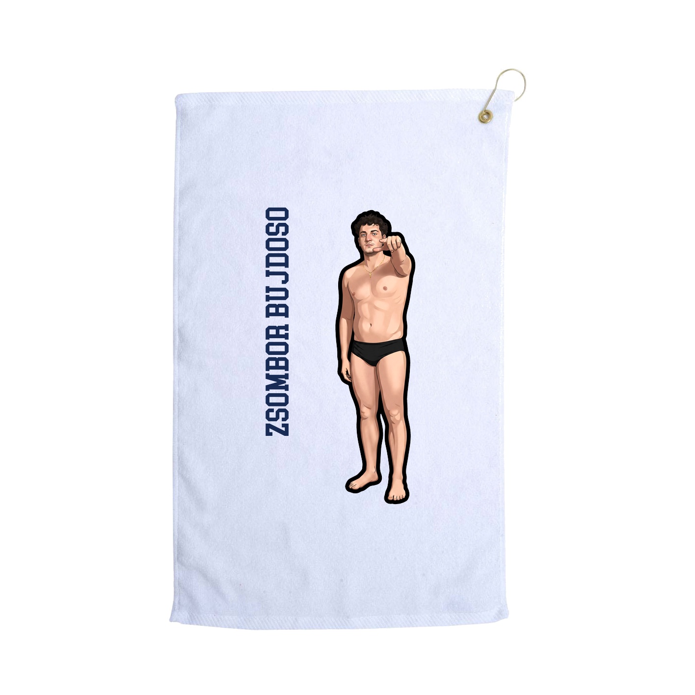 Golf Towel — Name Vertical in White