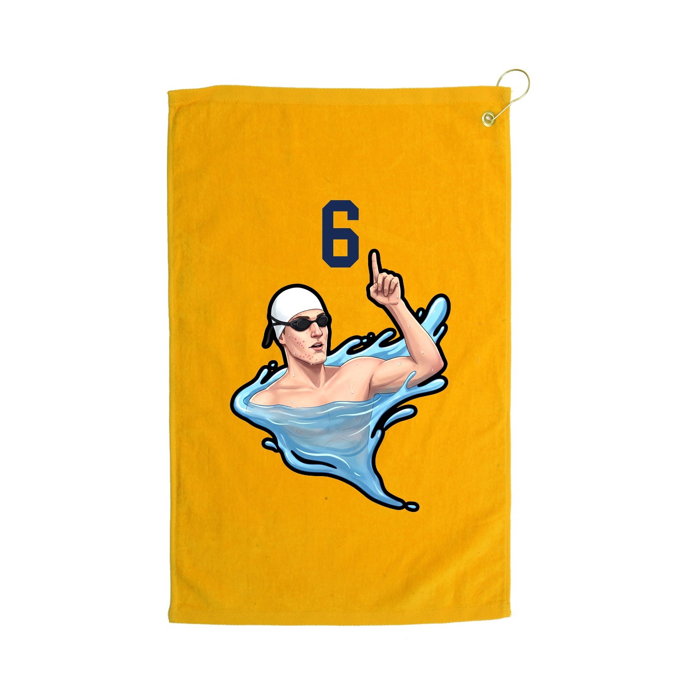 Golf Towel — Number Top in Gold