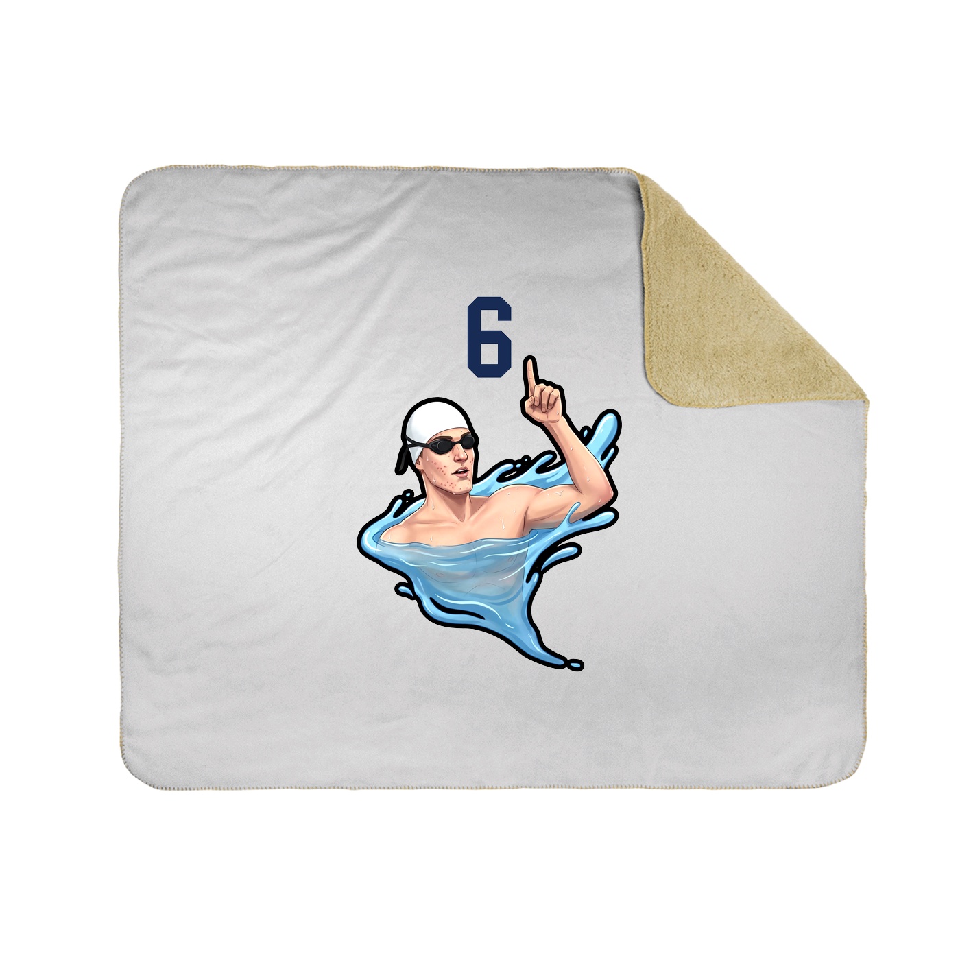 Throw Blanket — Number Top in White