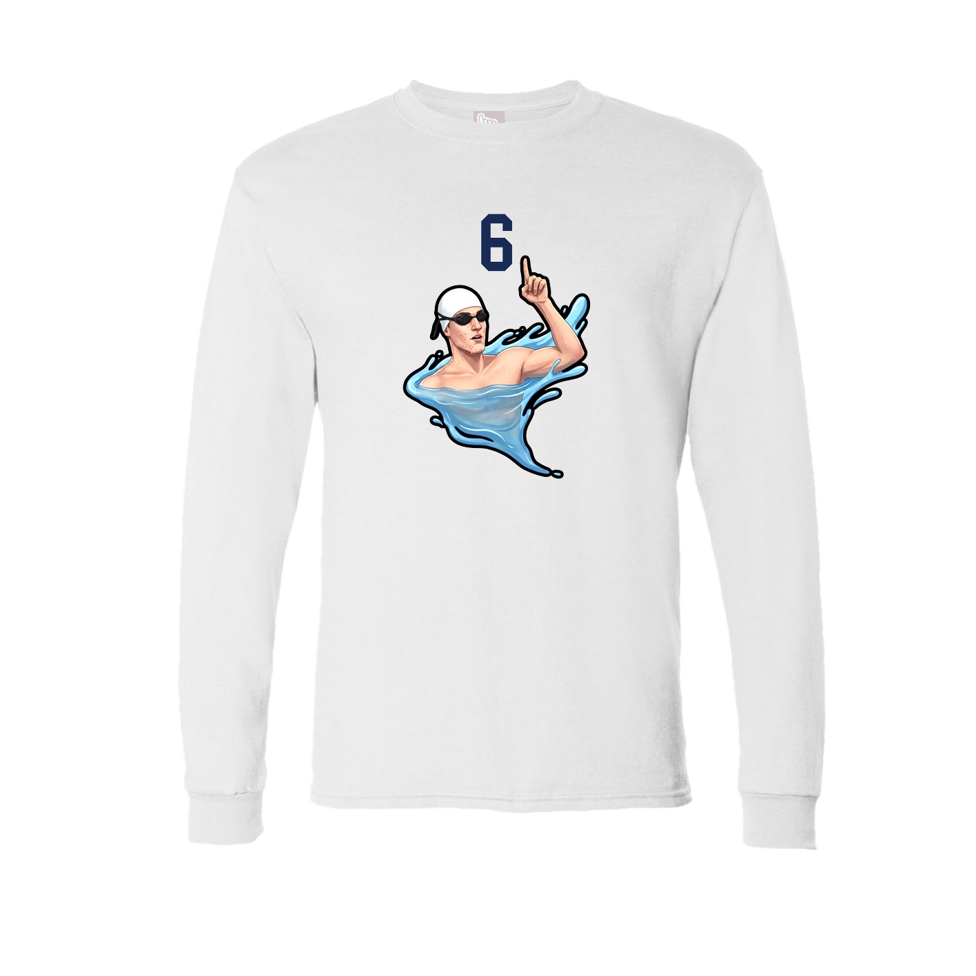 Long Sleeve Tee — Number Top in White