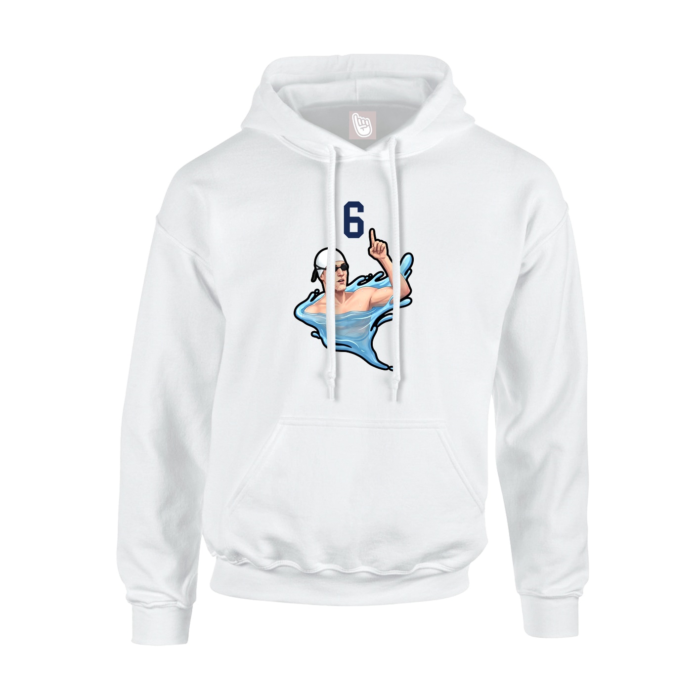 Youth Hoodie — Number Top in White