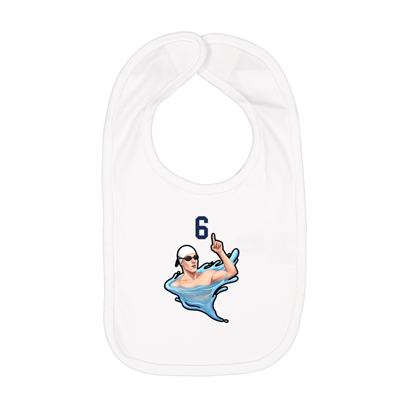 Infant Bib — Number Top in White