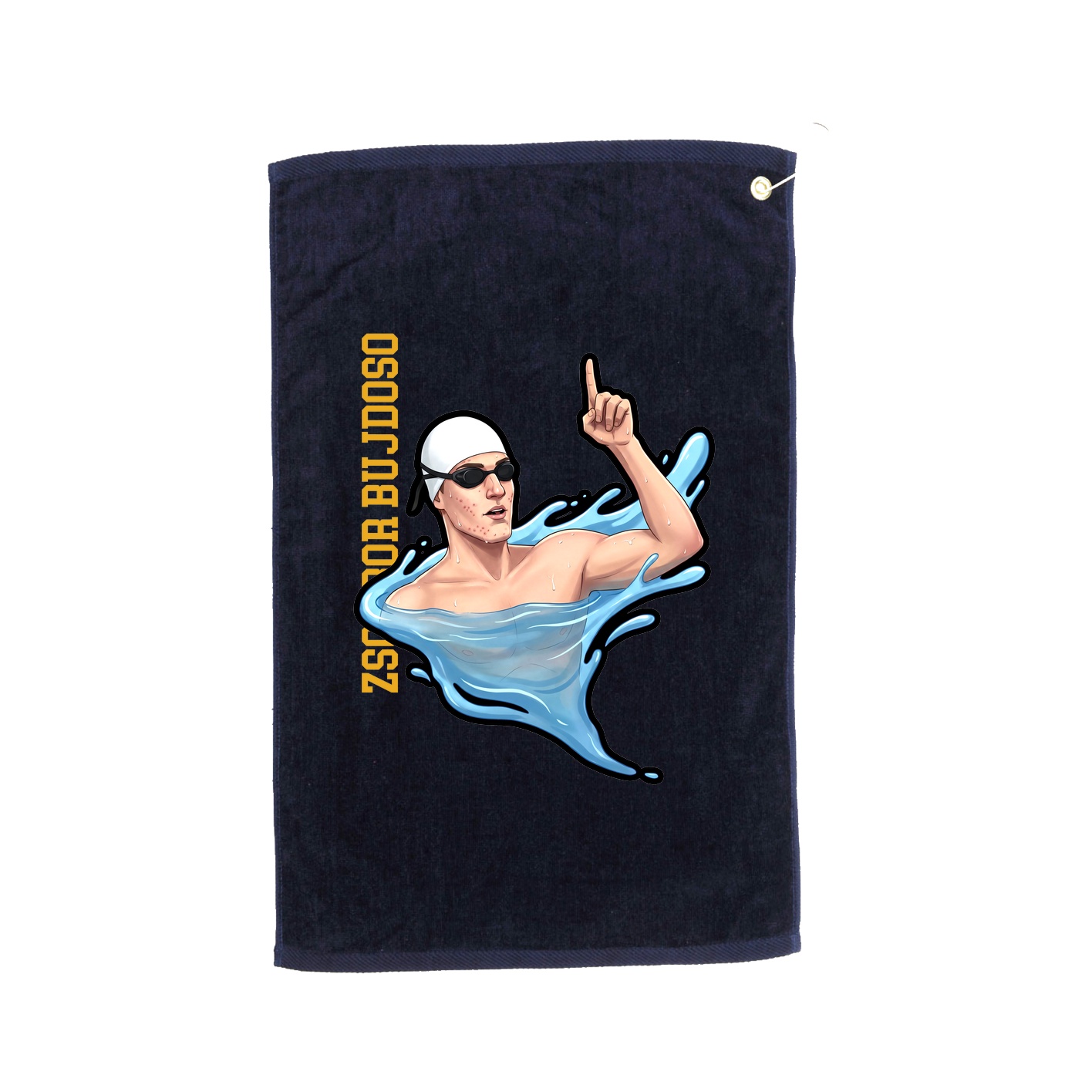 Golf Towel — Name Vertical in Navy