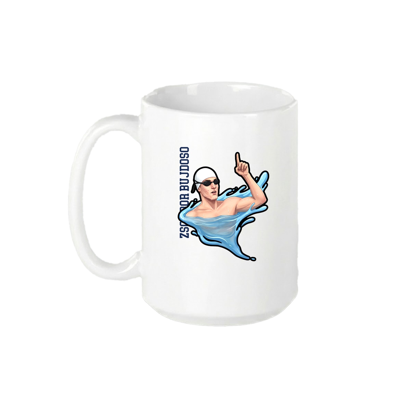 15oz Coffee Mug — Name Vertical in White