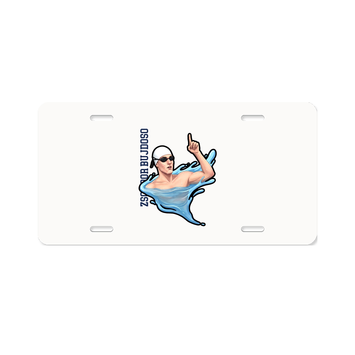 License Plate — Name Vertical in Classic