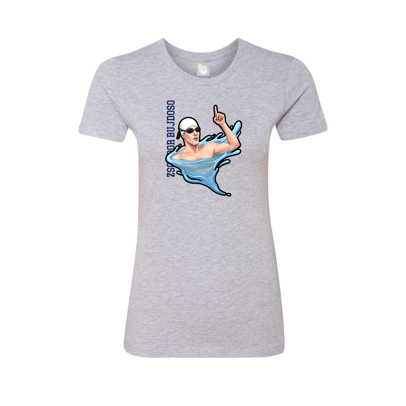 Womens Tee — Name Vertical in Grey