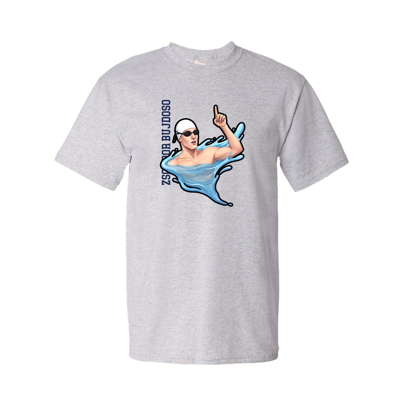 Youth Tee — Name Vertical in Grey
