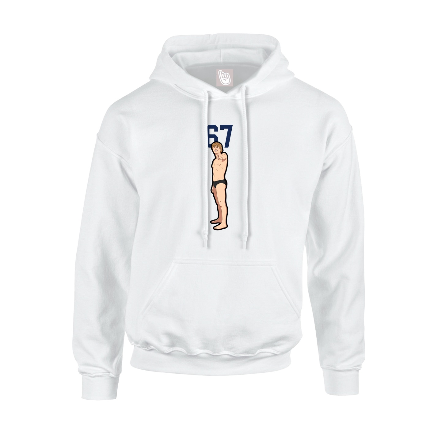 Youth Hoodie — Number Top in White