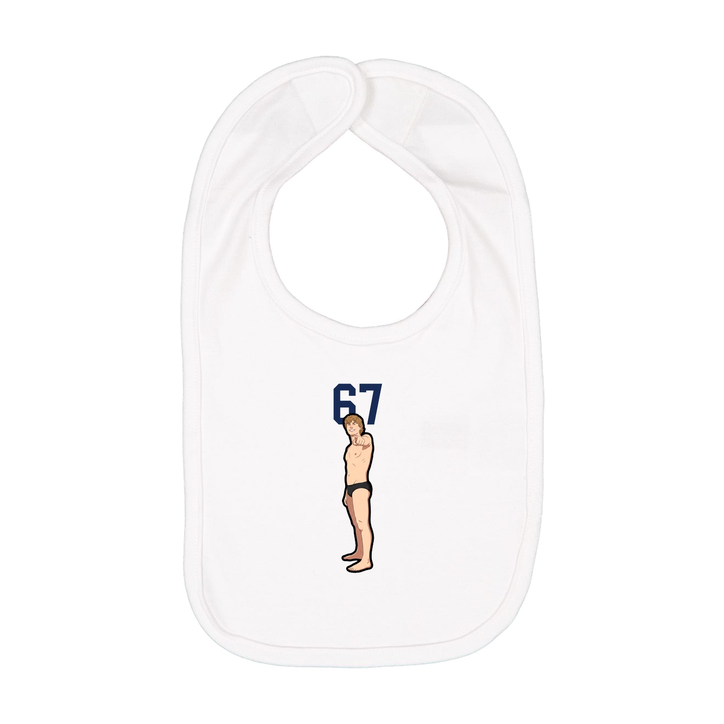 Infant Bib — Number Top in White