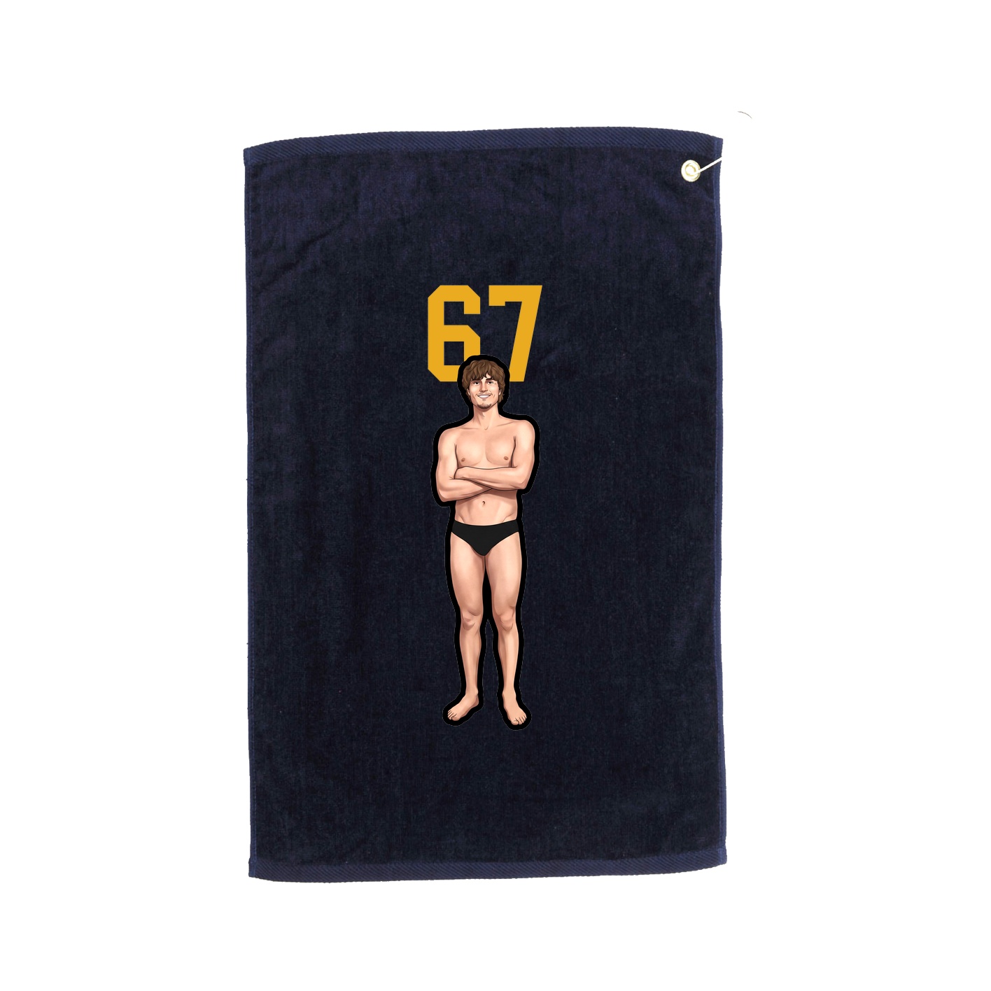 Golf Towel — Number Top in Navy