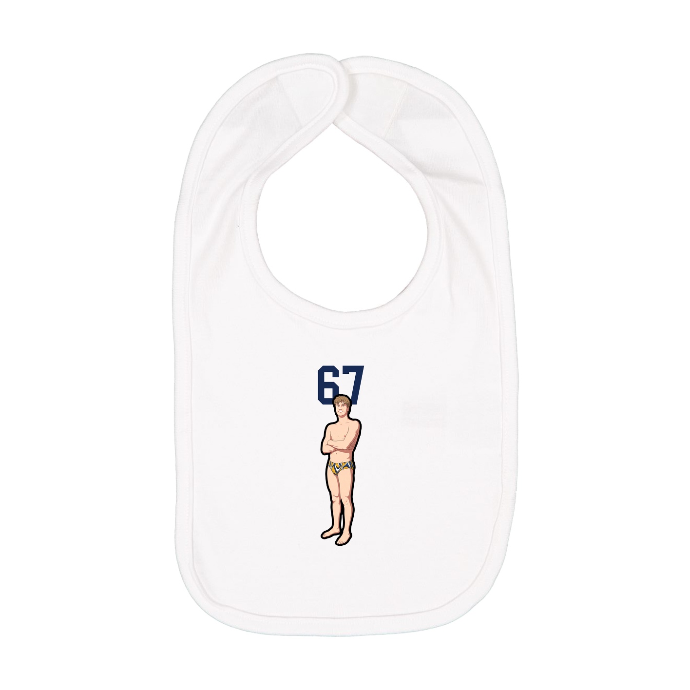 Infant Bib — Number Top in White
