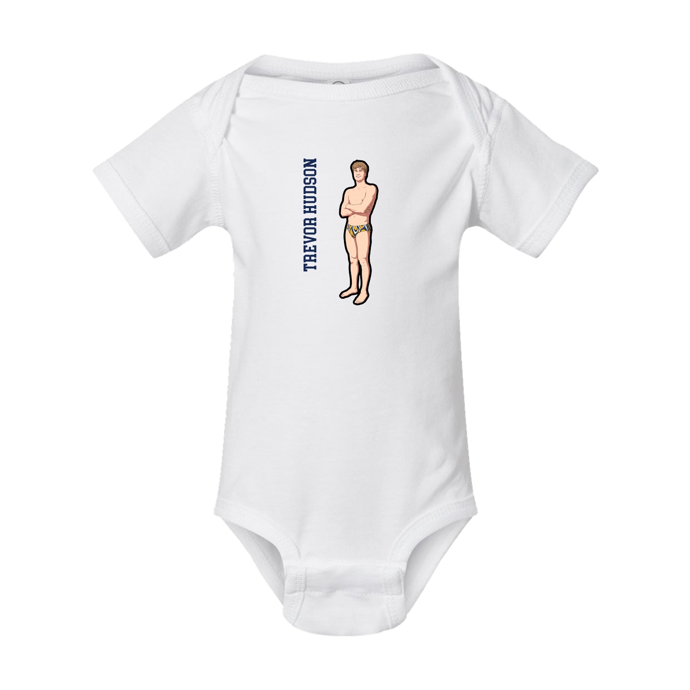 Baby Onesie — Name Vertical in White