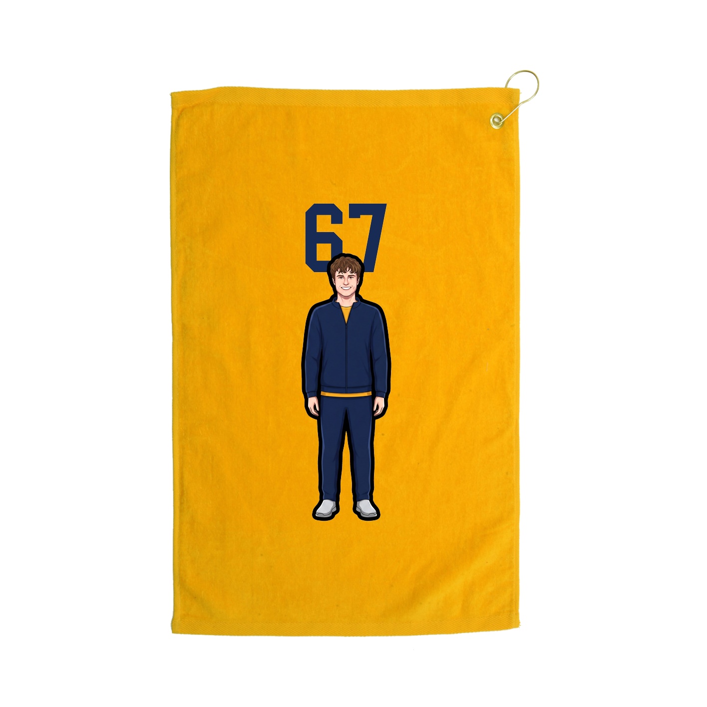Golf Towel — Number Top in Gold