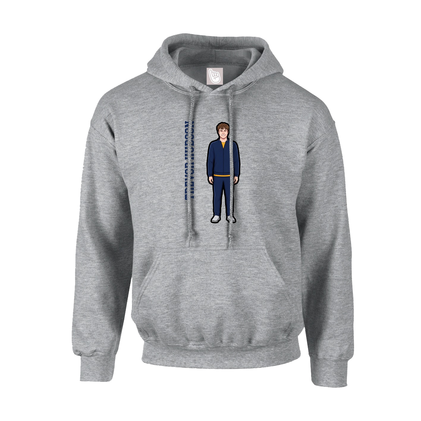 Youth Hoodie — Name Vertical in Grey