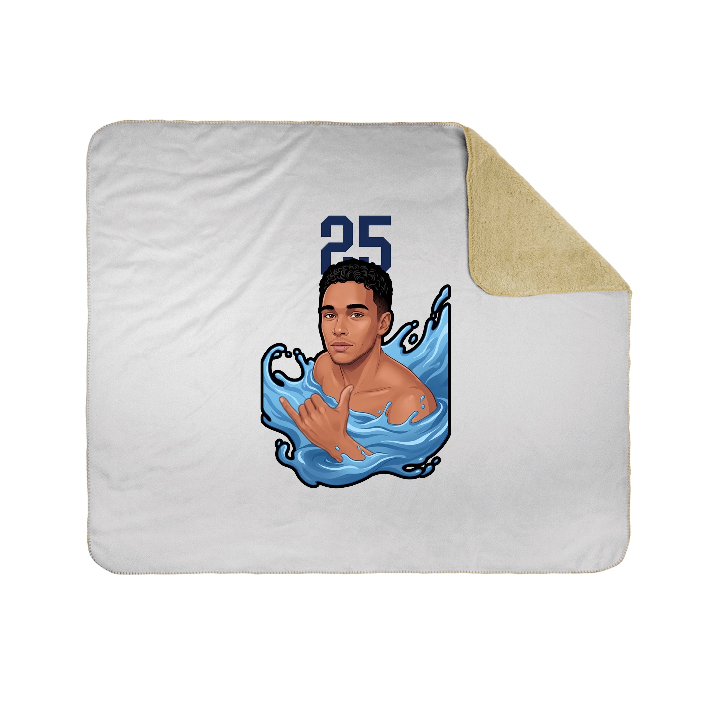 Throw Blanket — Number Top in White