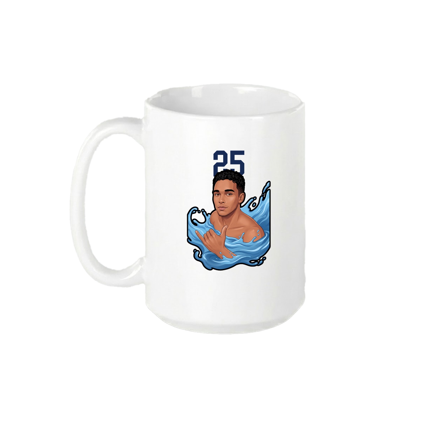 15oz Coffee Mug — Number Top in White