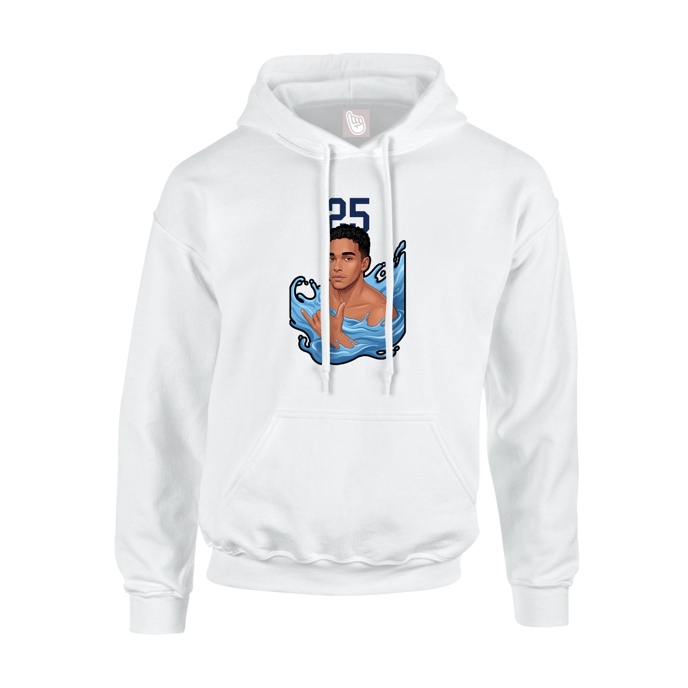 Hoodie — Number Top in White