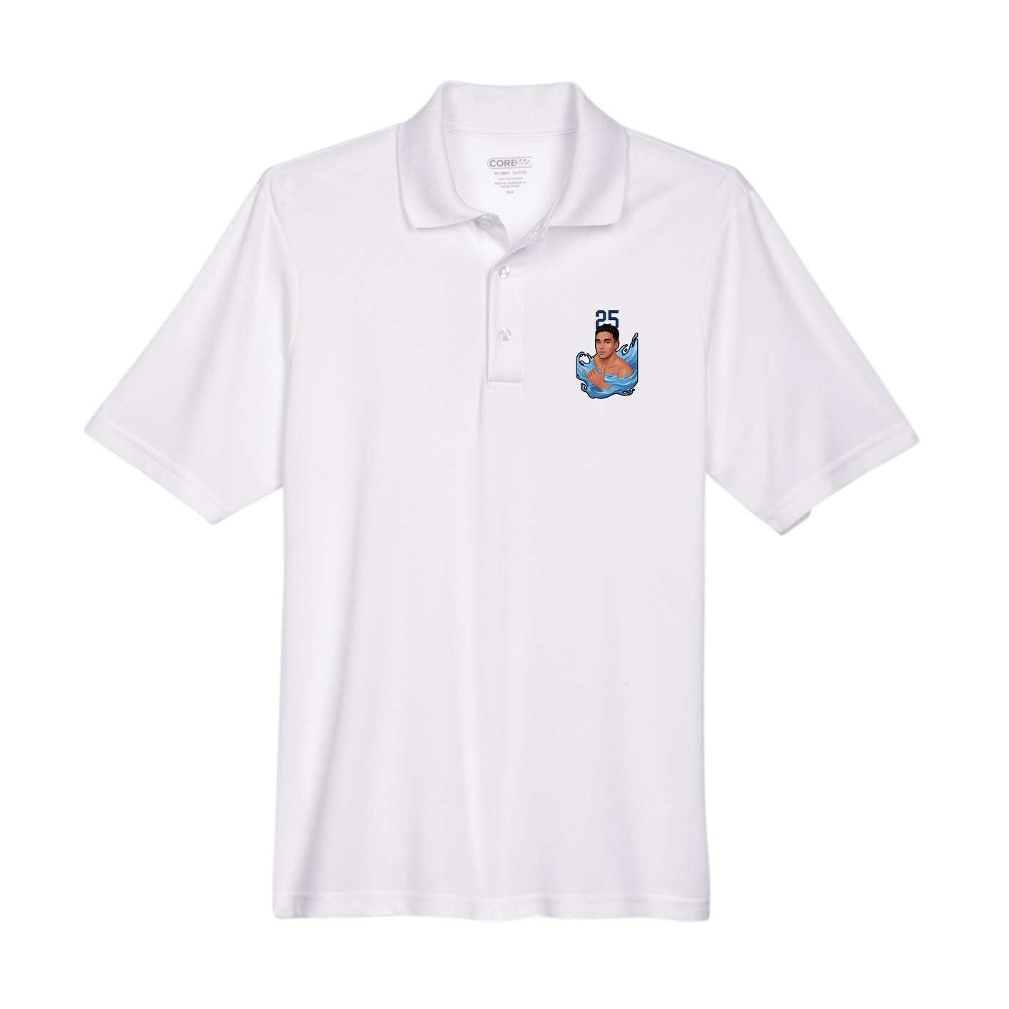 Performance Polo — Number Top in White