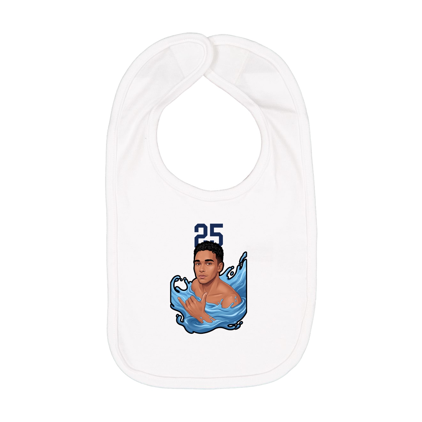 Infant Bib — Number Top in White