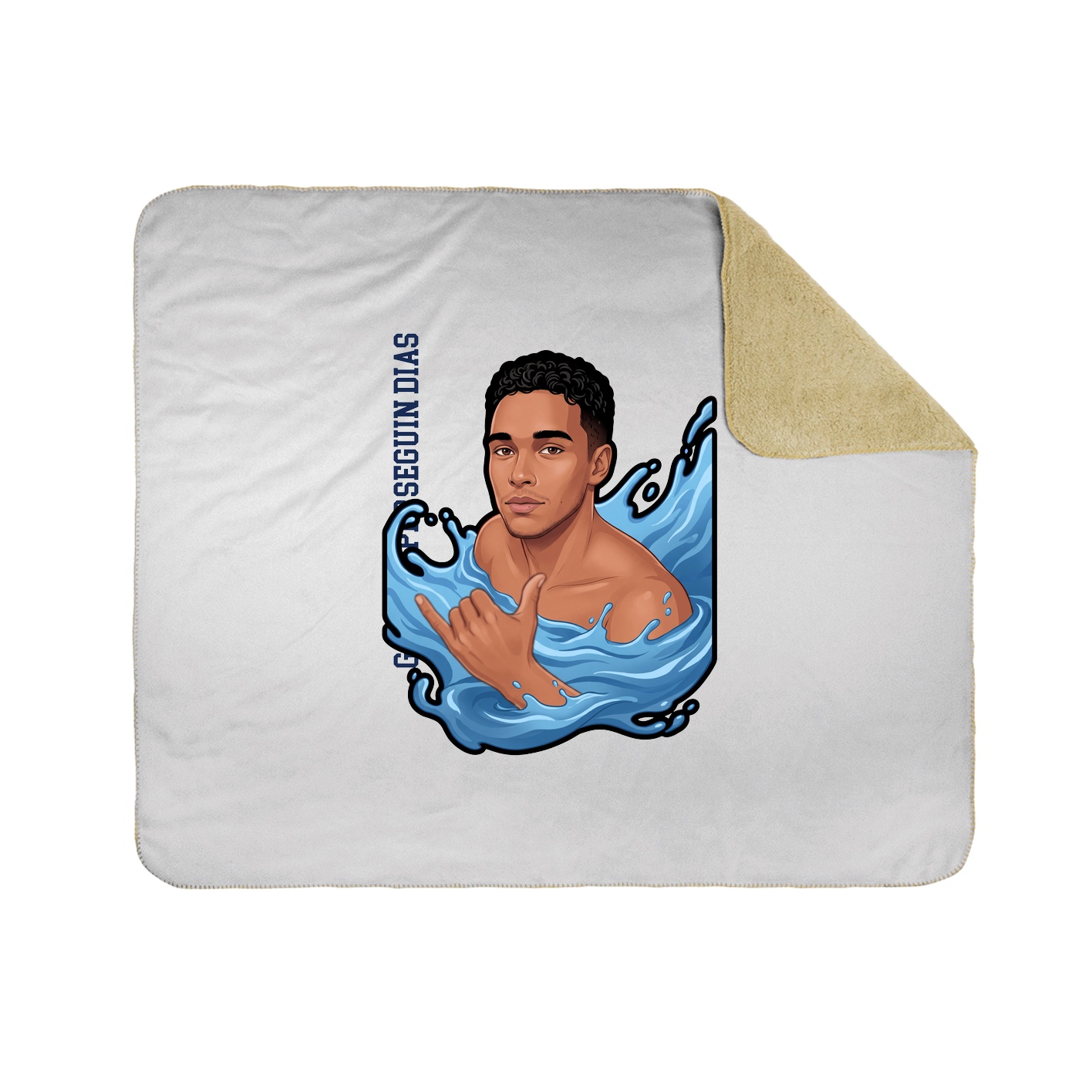Throw Blanket — Name Vertical in White