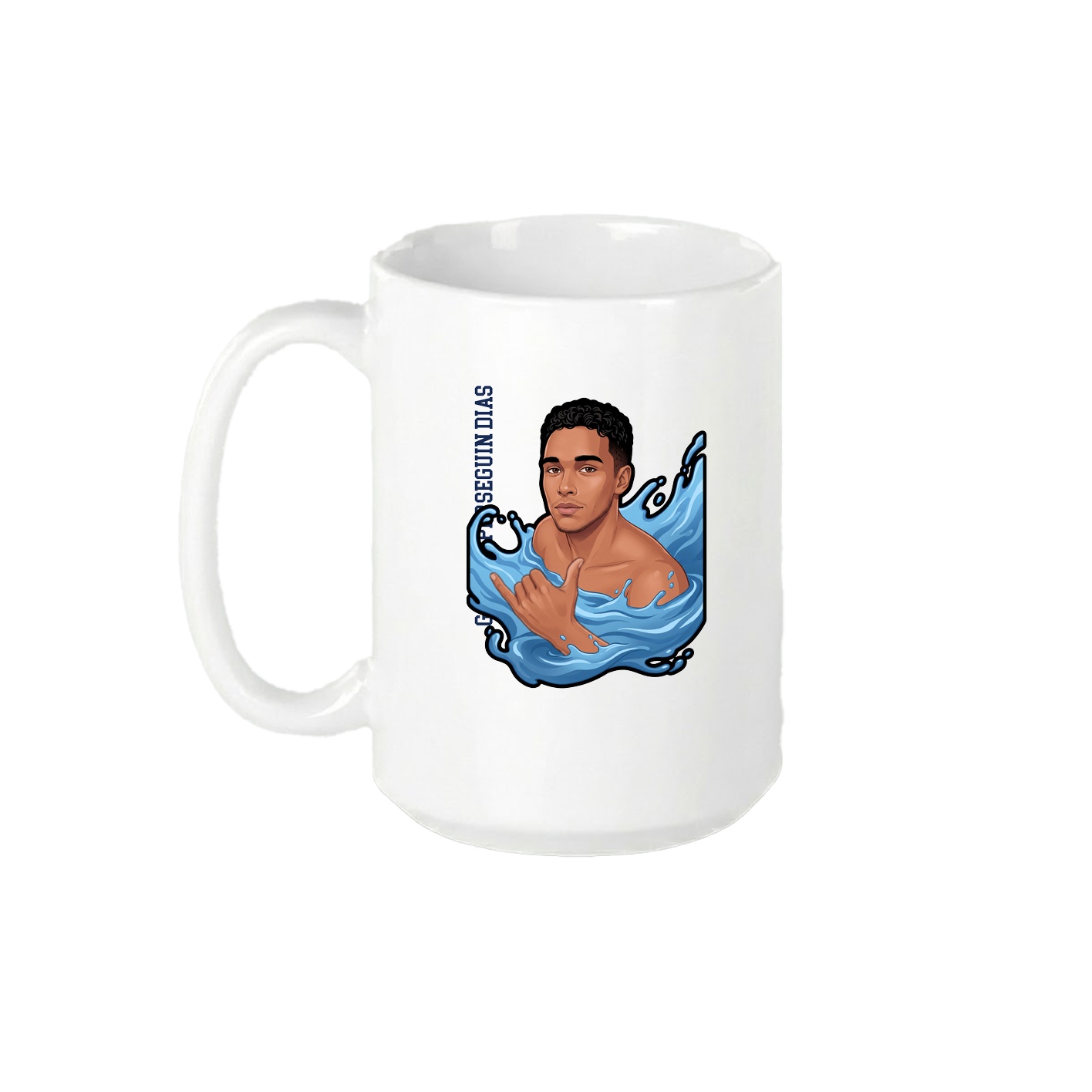 15oz Coffee Mug — Name Vertical in White