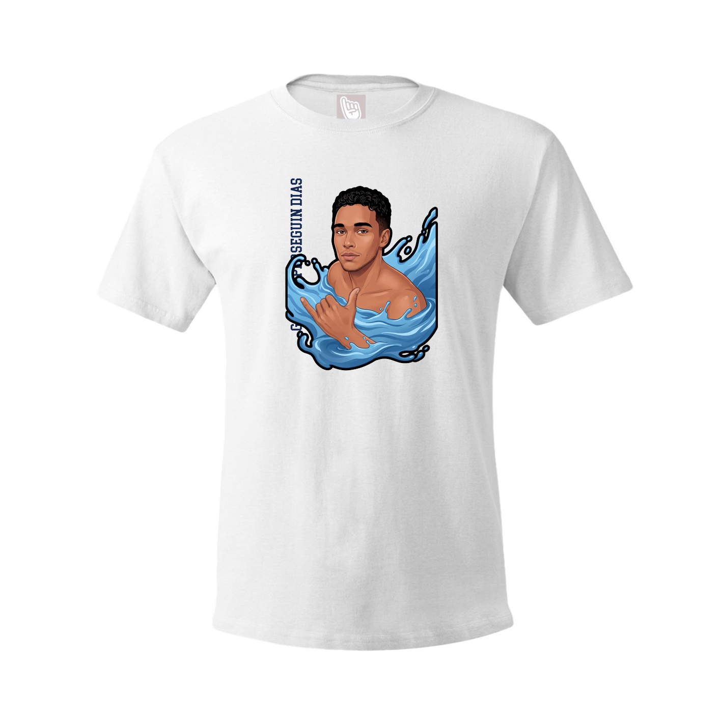 Youth Tee — Name Vertical in White