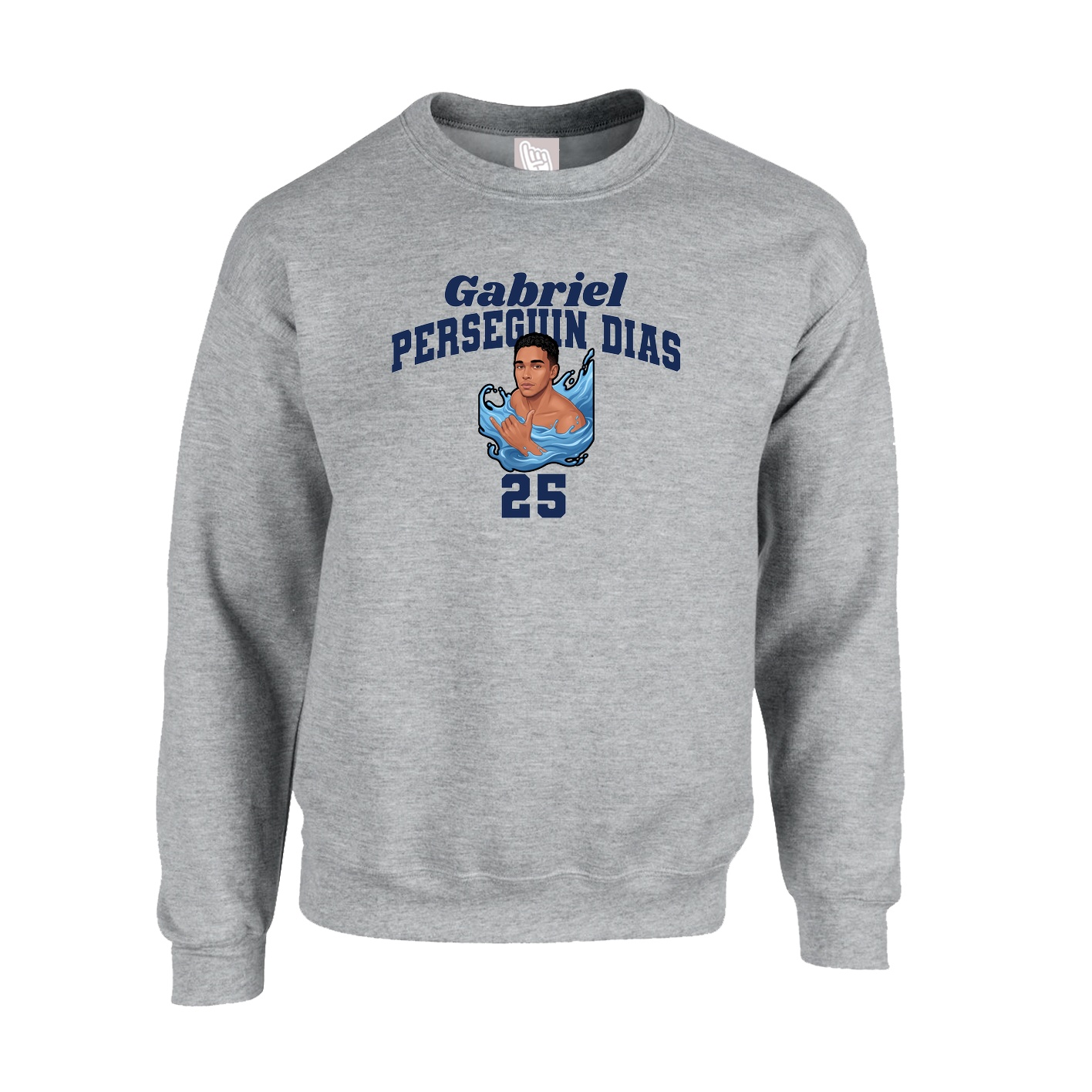 Fleece Crew — Signature Arch in Grey