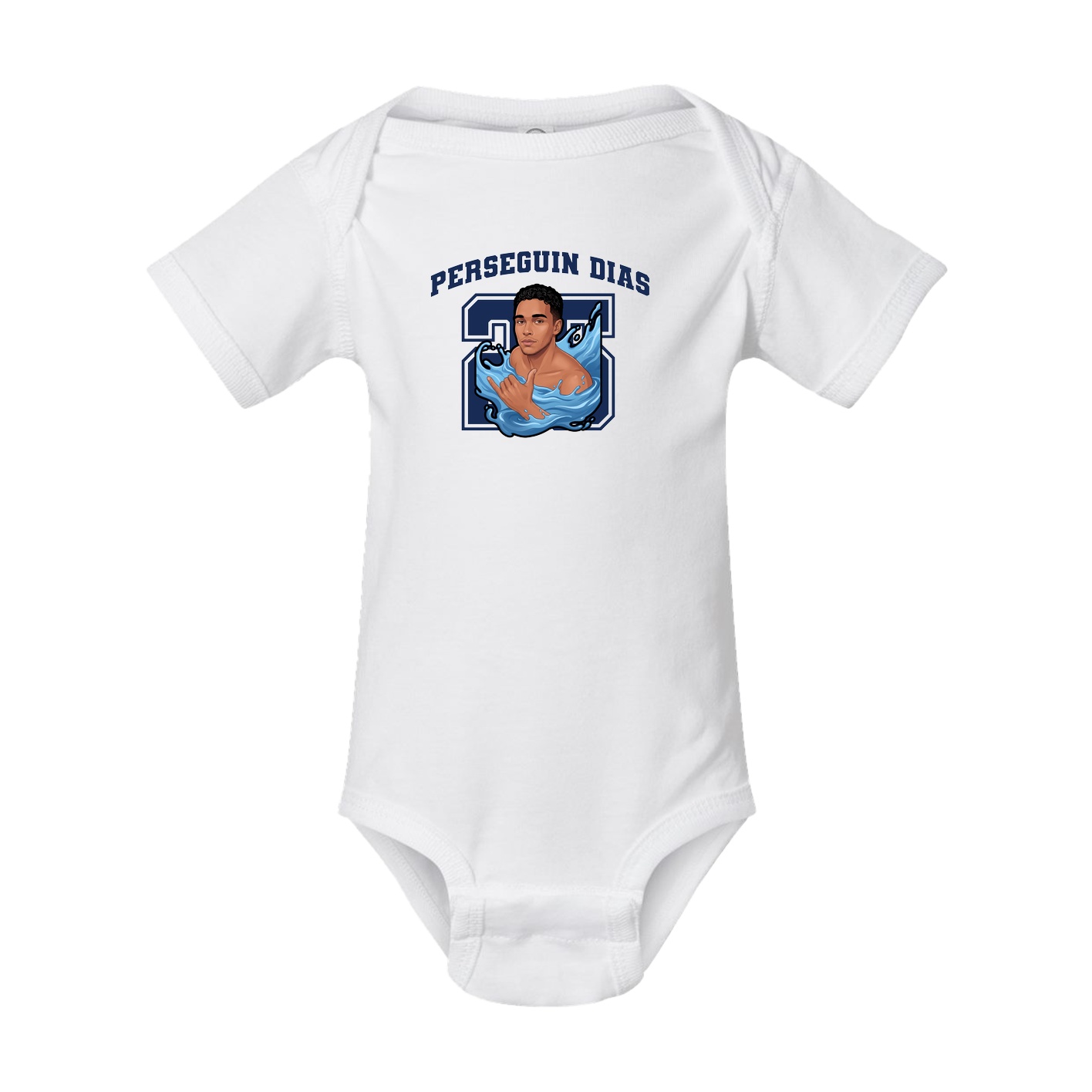 Baby Onesie — Number in White