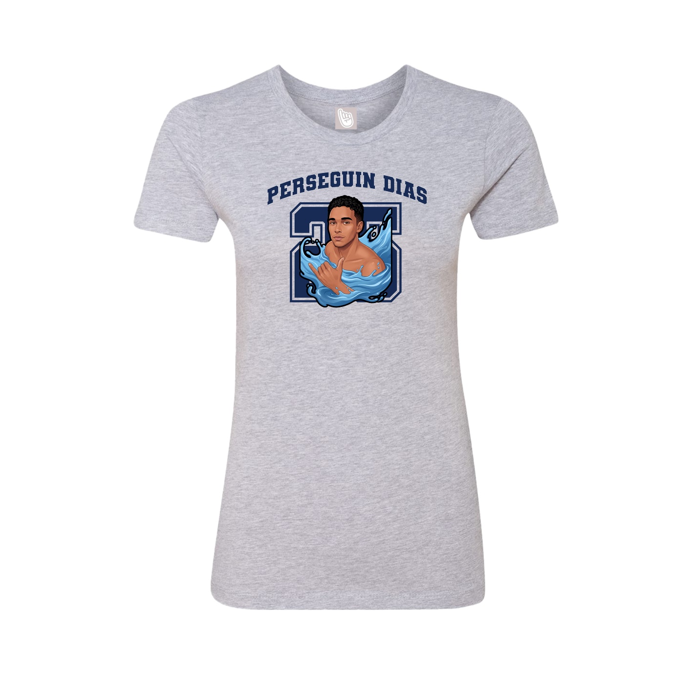 Fitted Women's Tee — Number in Grey