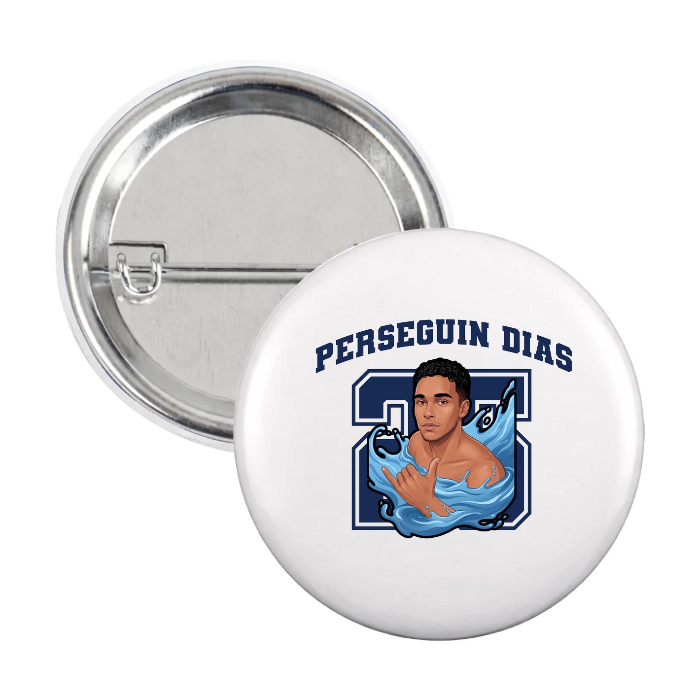 Game Day Button — Number in White
