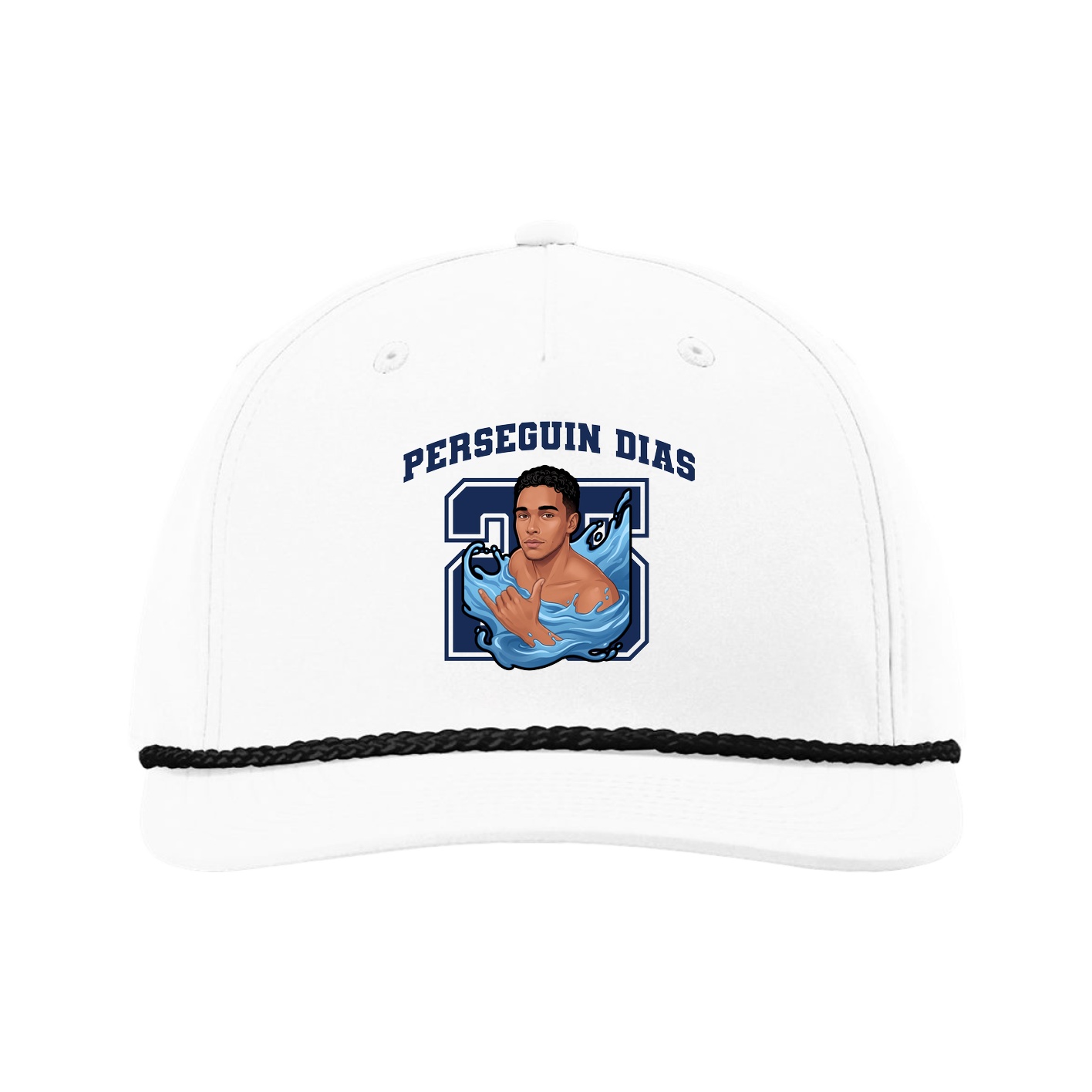Five-Panel Classic Rope Cap — Number in White