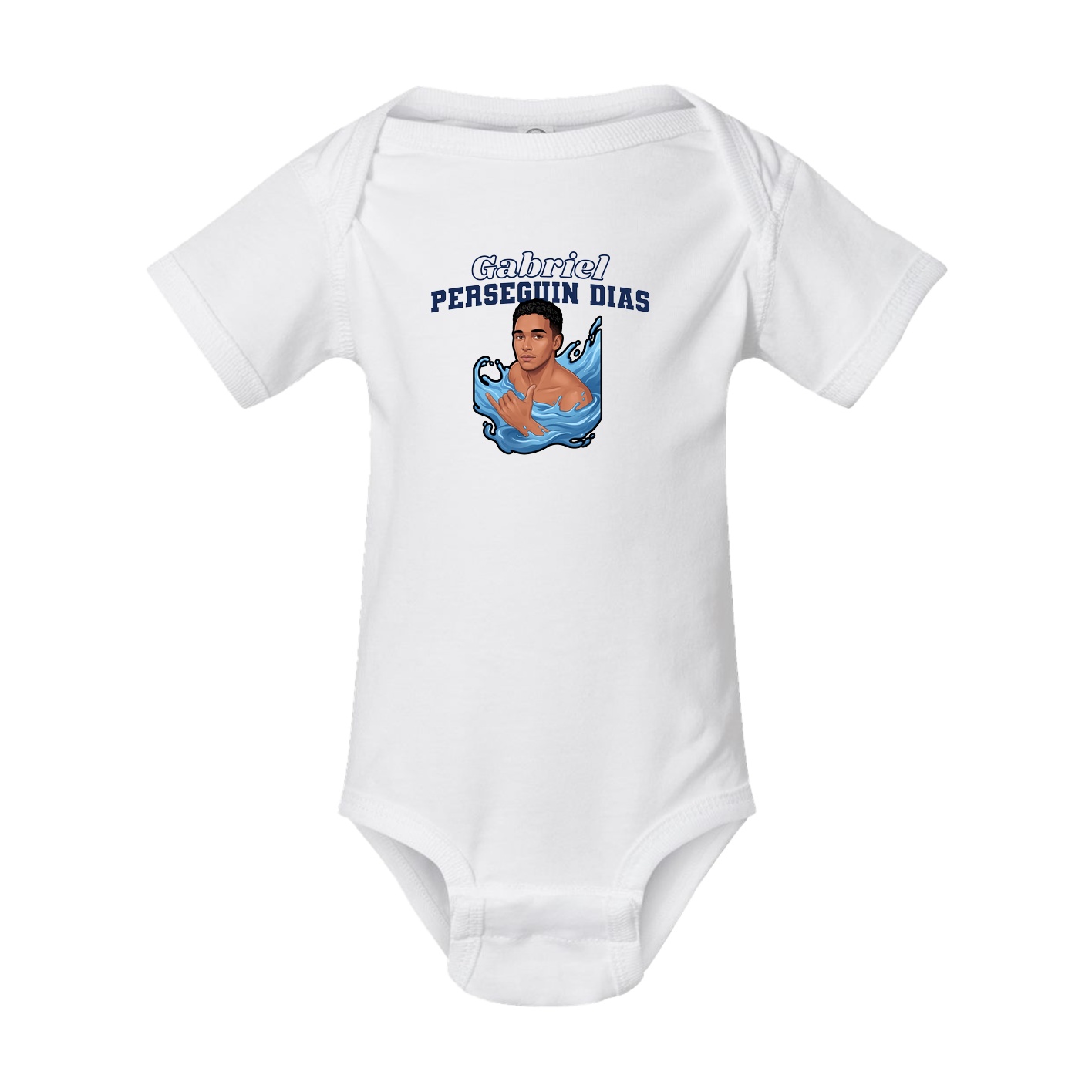 Baby Onesie — Name Arch in White