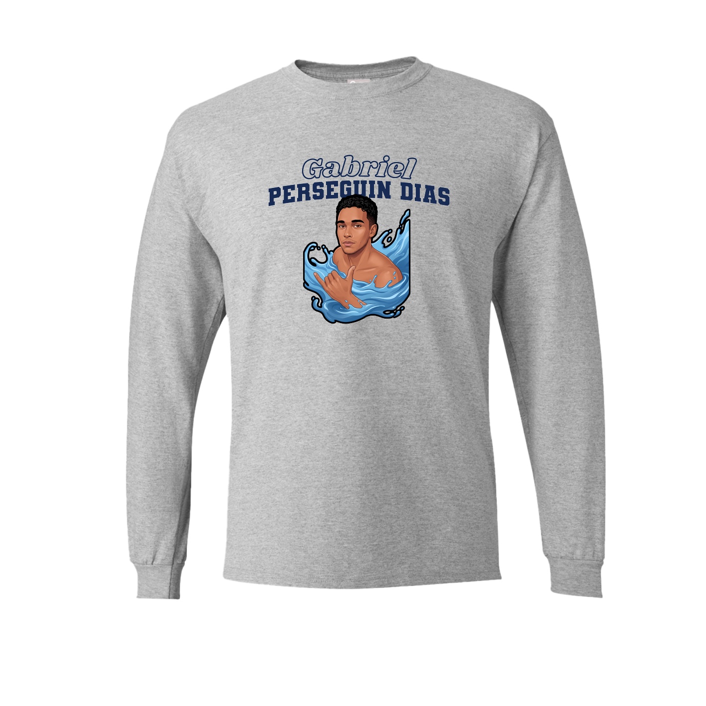 Long Sleeve Tee — Name Arch in Grey