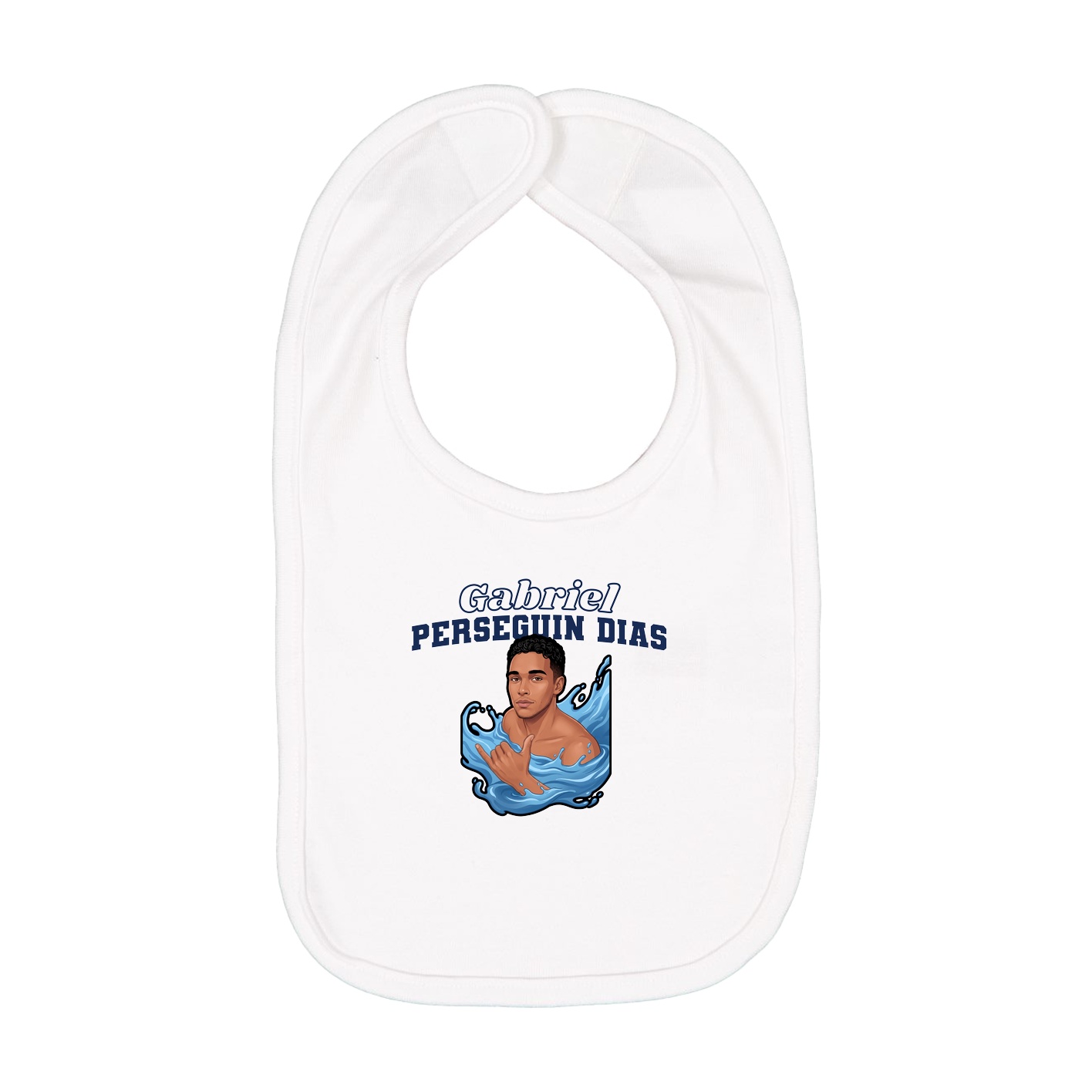 Infant Bib — Name Arch in White