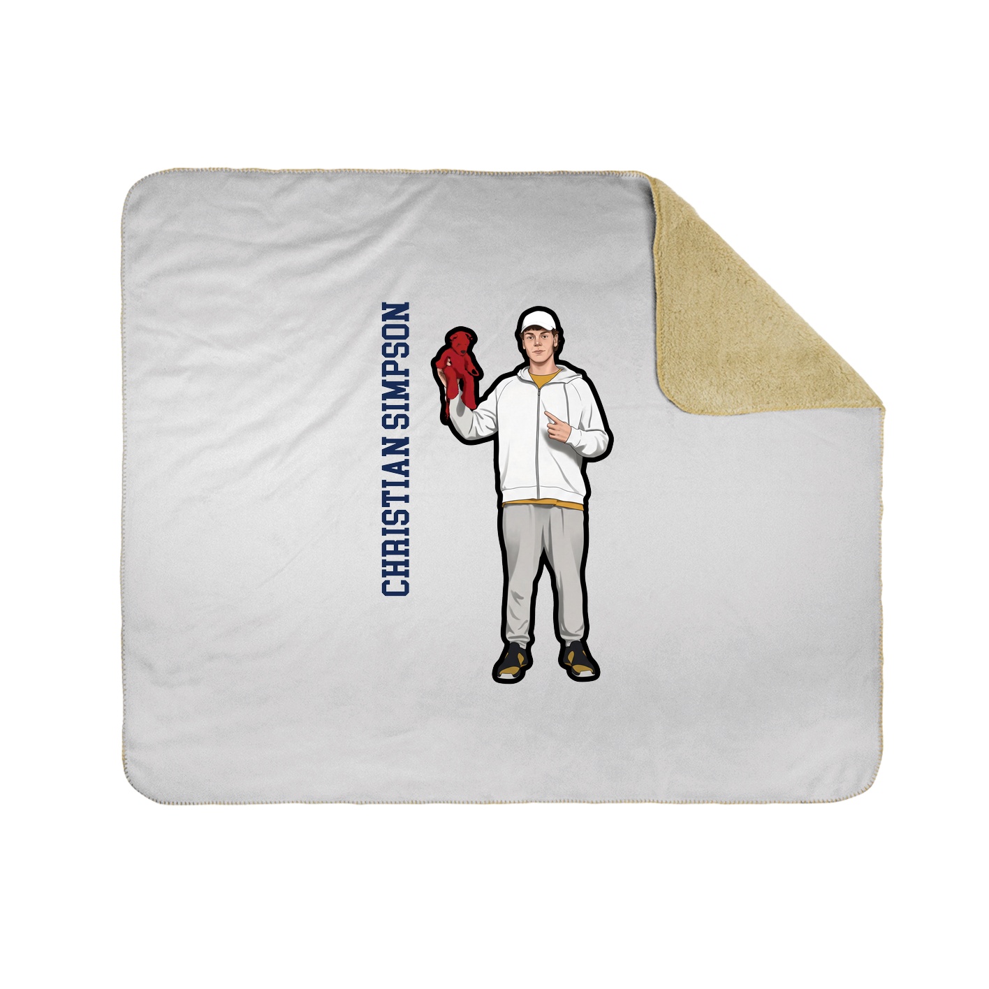 Throw Blanket — Name Vertical in White