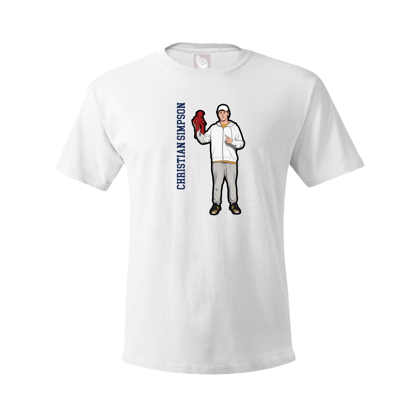 Tee — Name Vertical in White