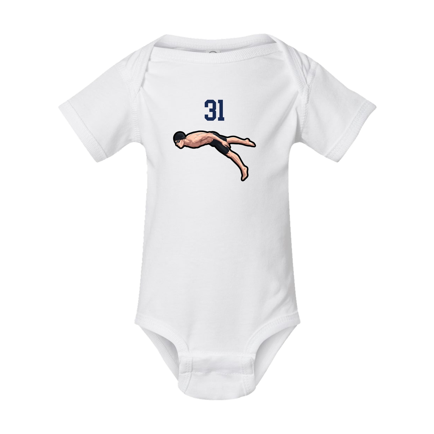Baby Onesie — Number Top in White