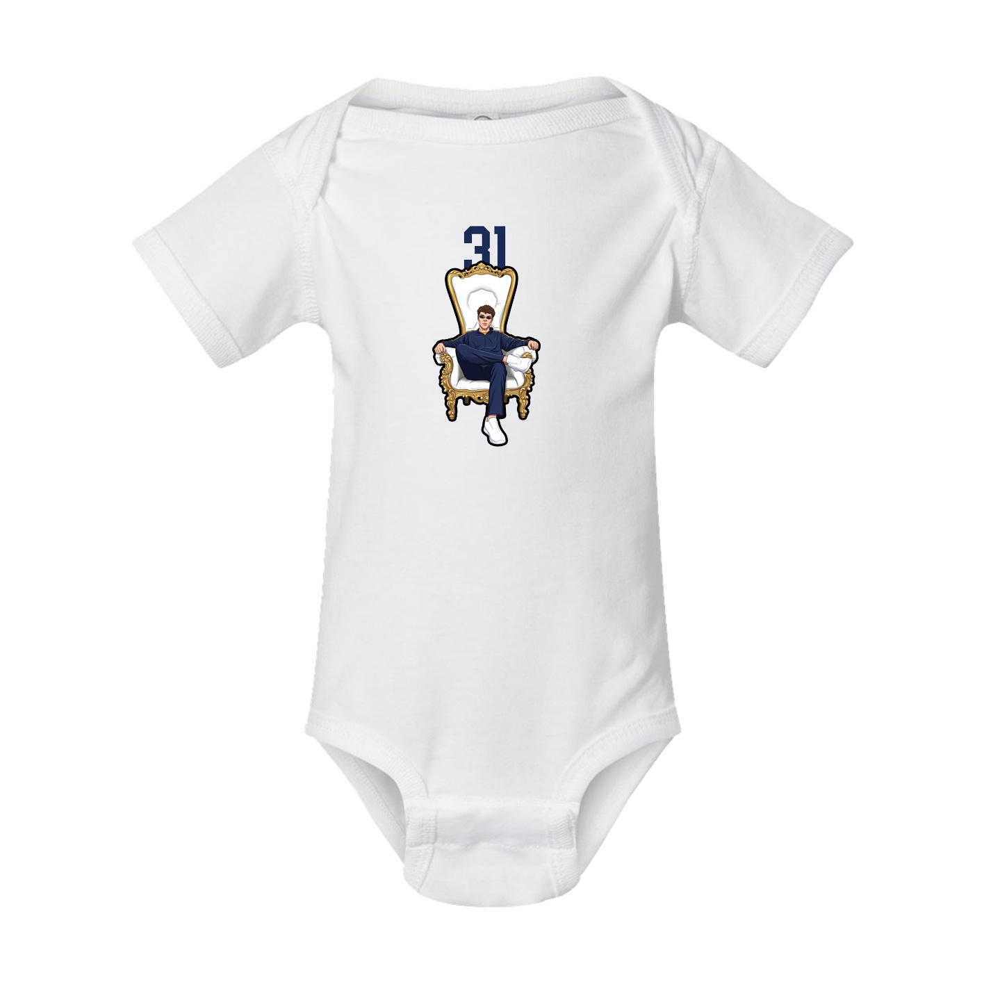Baby Onesie — Number Top in White