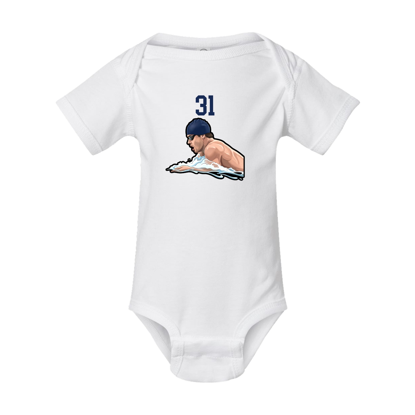 Baby Onesie — Number Top in White