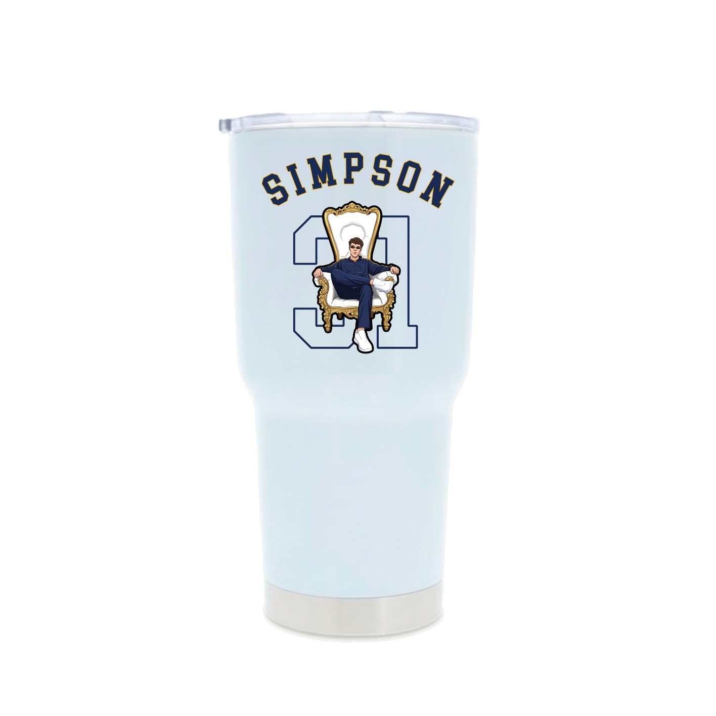 30oz Stainless Steel Tumbler — Shirsey Arch in White