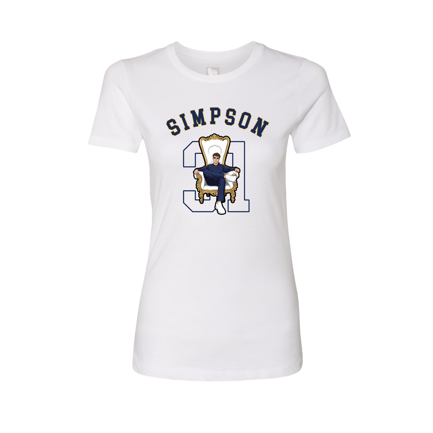 Fitted Women's Tee — Shirsey Arch in White