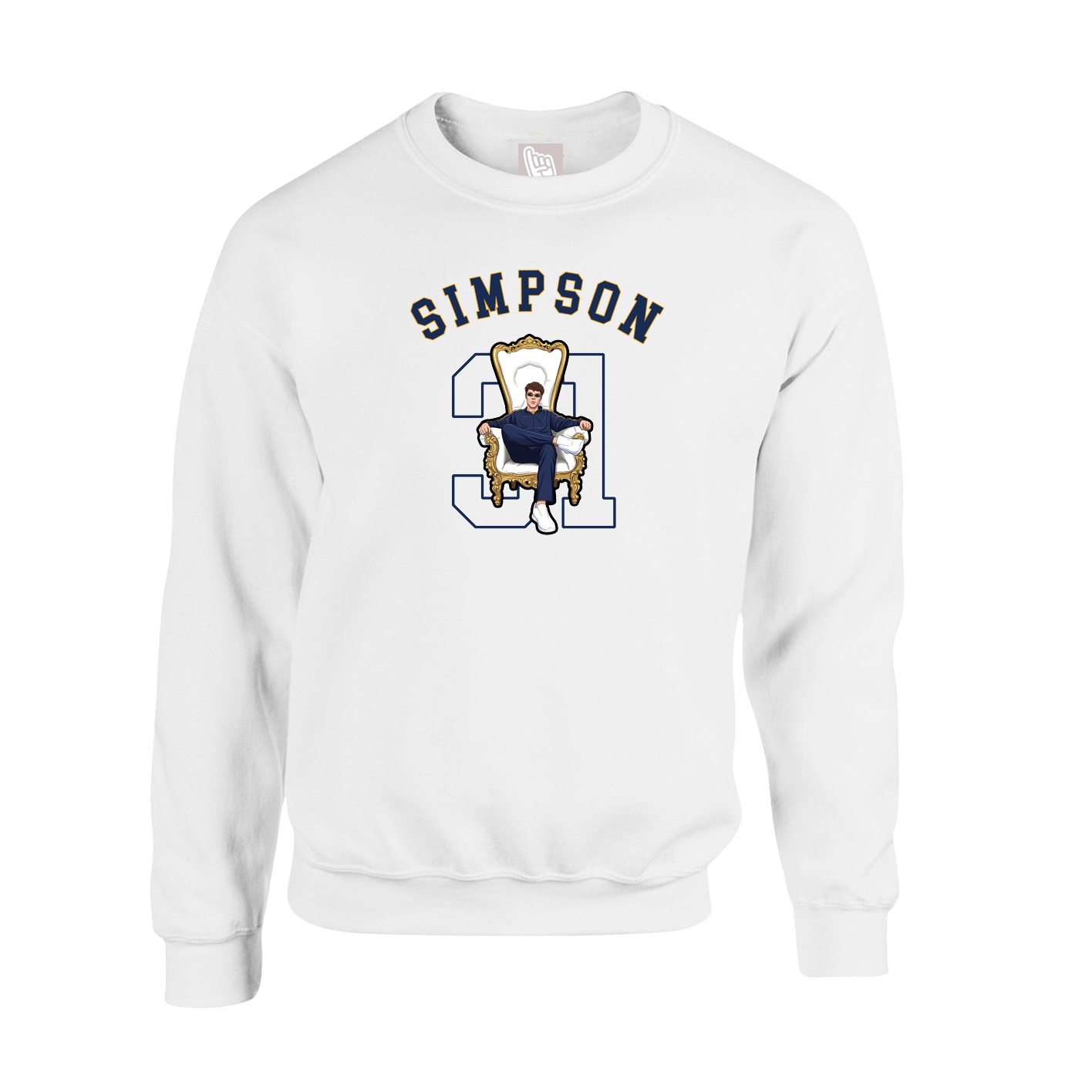 Fleece Crew — Shirsey Arch in White