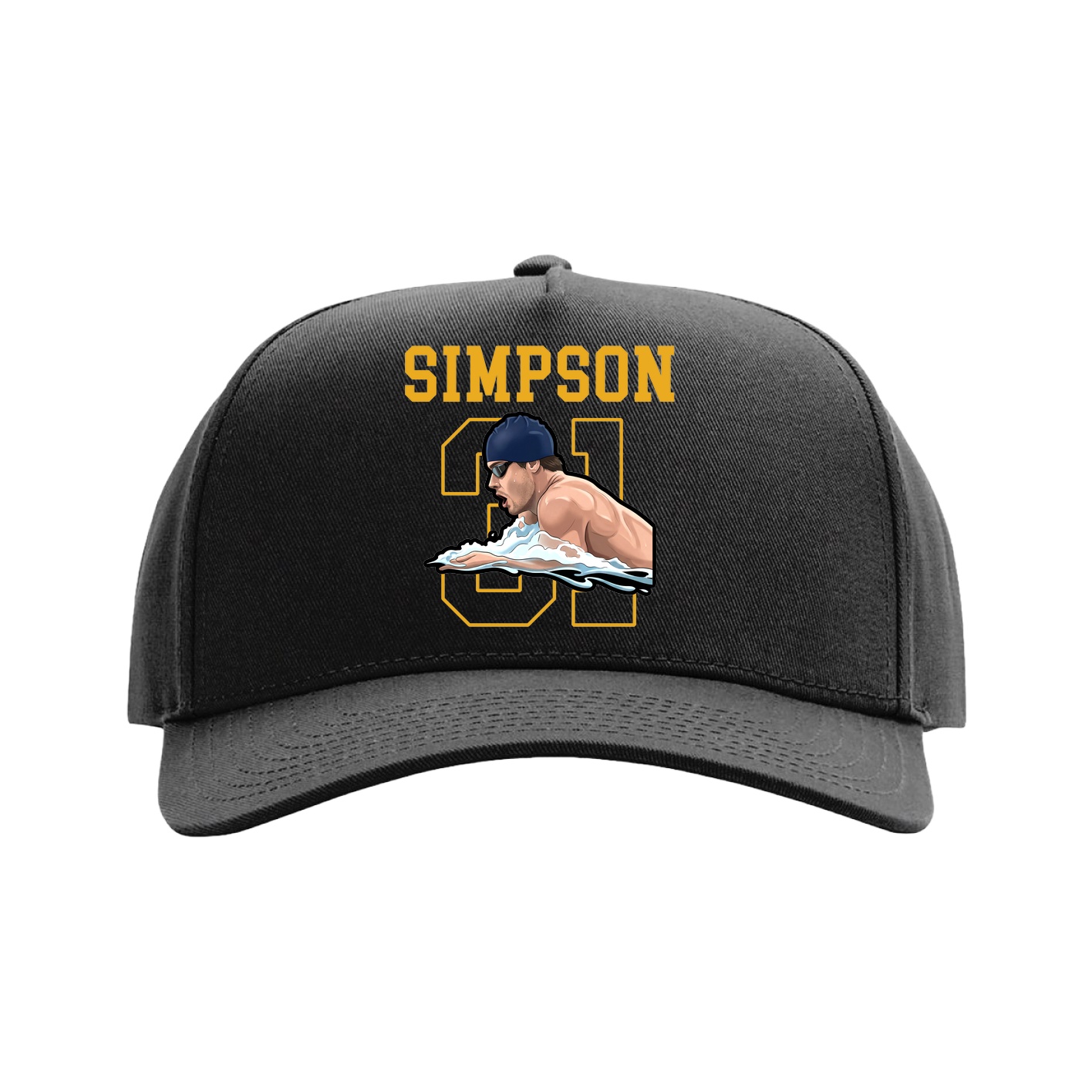 Full Fabric Five-Panel Champ Cap — Shirsey in Black