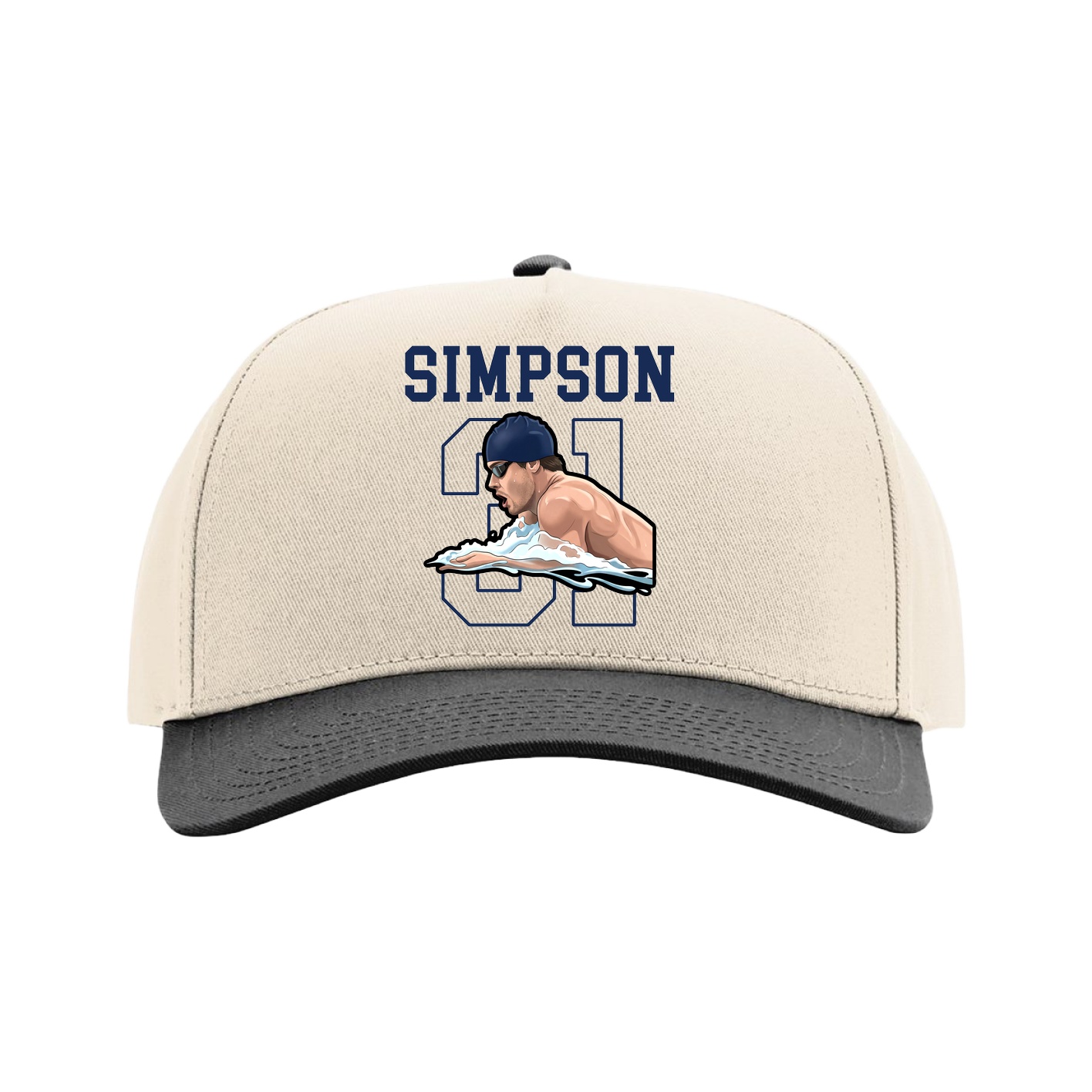 Full Fabric Five-Panel Champ Cap — Shirsey in Cream/Black