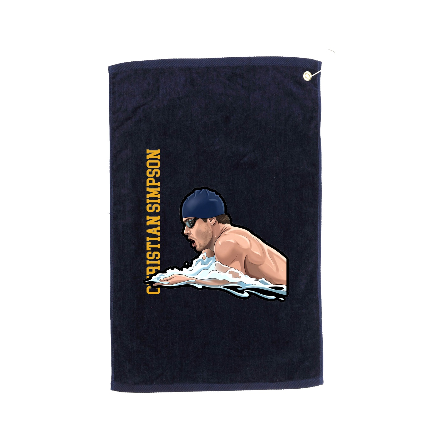 Golf Towel — Name Vertical in Navy