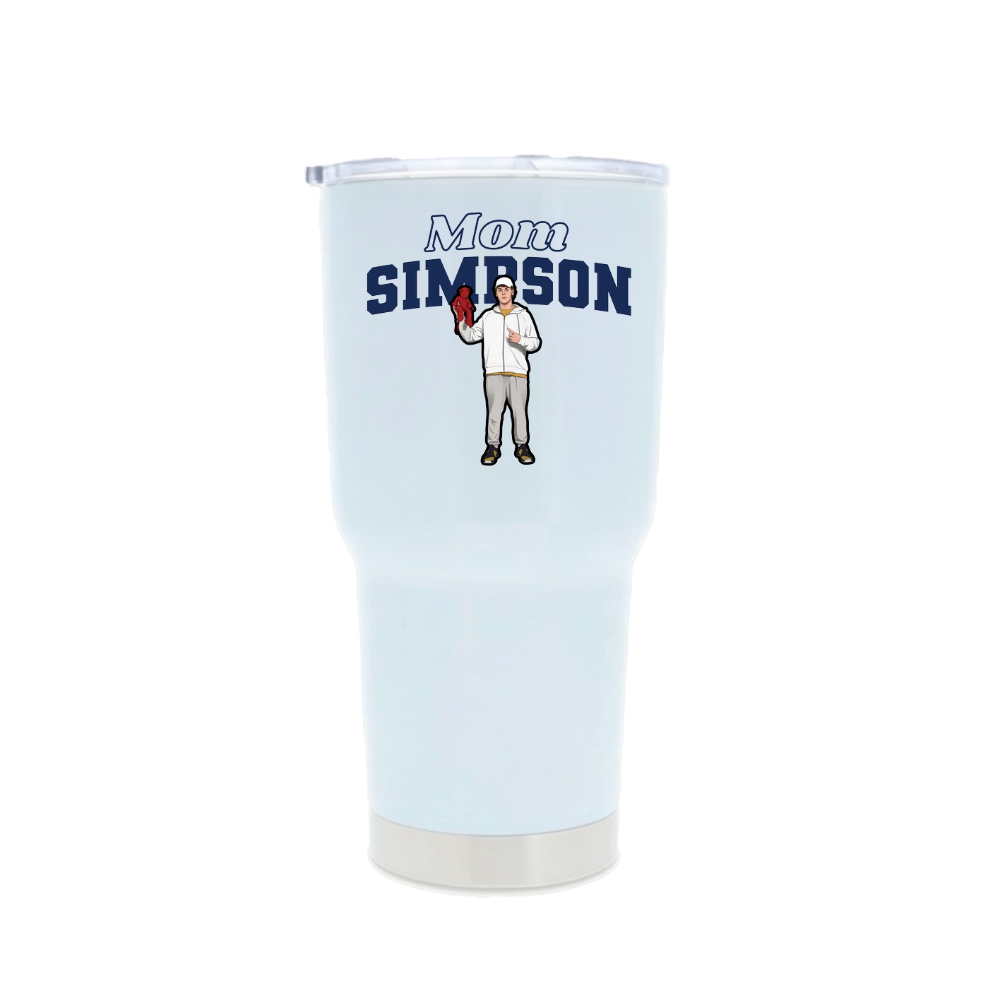 30oz Stainless Steel Tumbler — Mothers Day Block in White