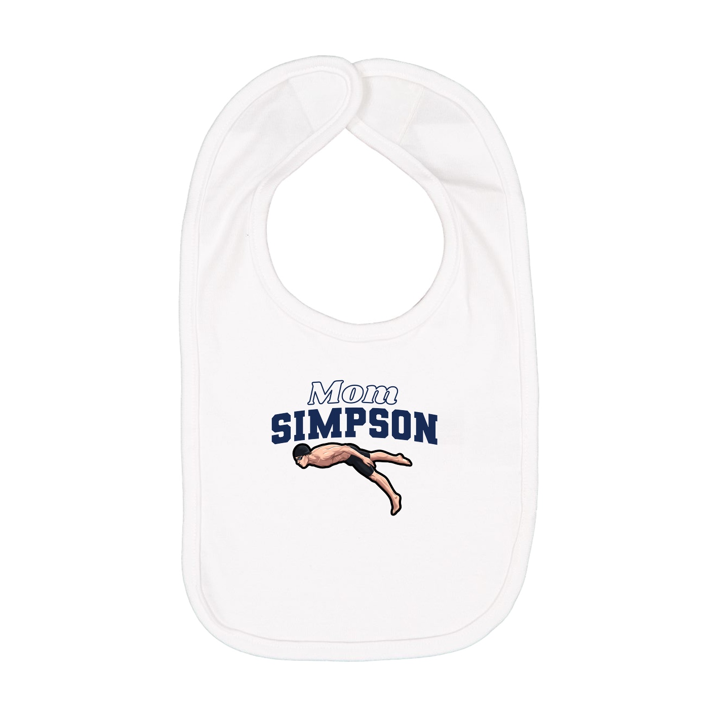 Infant Bib — Mothers Day Block in White