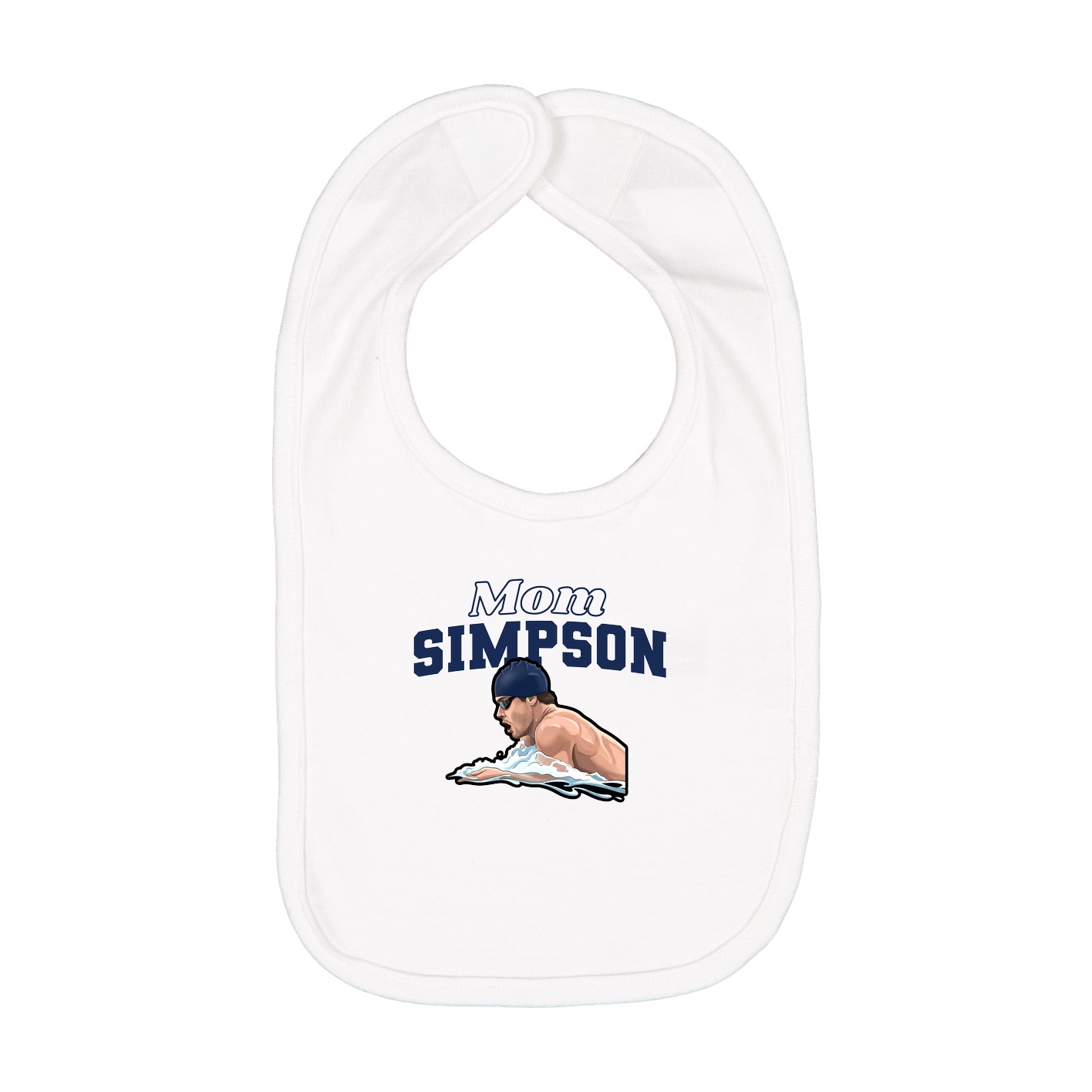 Infant Bib — Mothers Day Block in White