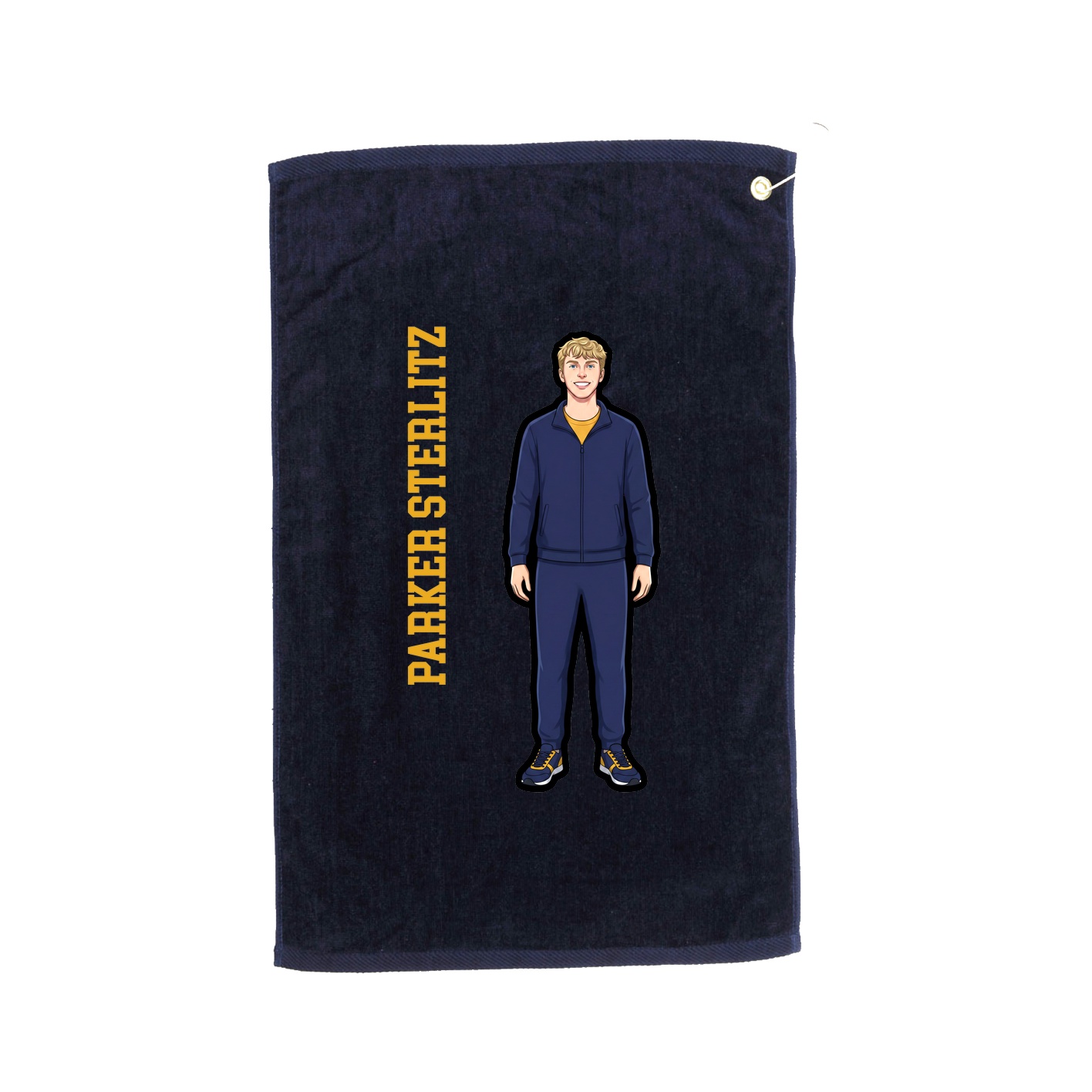 Golf Towel — Name Vertical in Navy